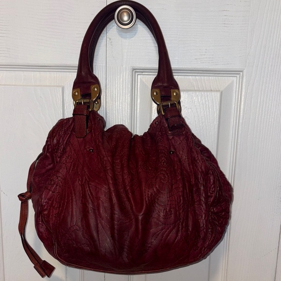 Etro Milano Rare Vintage leather hobo bag. Burgundy very soft leather. In EUC - Picture 6 of 13